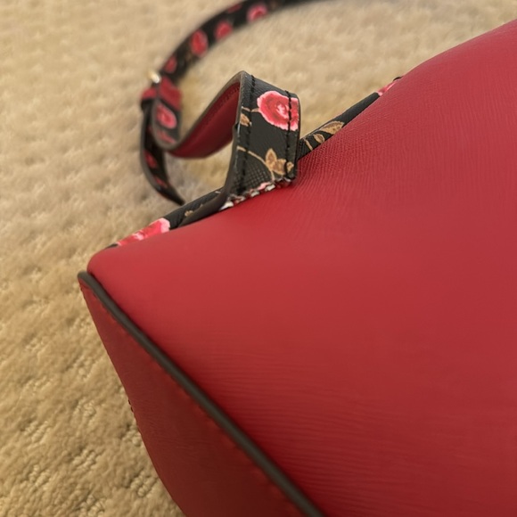 Kate Spade Mini Backpack Red Maroon and Black Roses - Picture 6 of 9